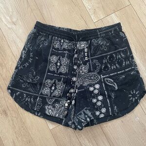 H&M Black and White Paisley Summer Shorts
